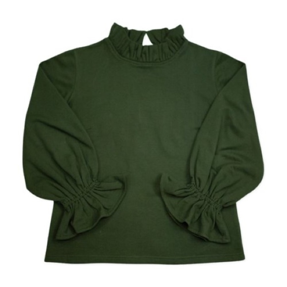 NWT Elizabeth Wilson Mary Louise Sweatshirt in Hunter Green, Sz Large